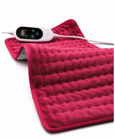 Heating Pad for Pain Relief  Electric Heating Pads for Cramps and Back Pain Relief  Moist/Dry Heat Pad for Neck Shoulder Pain  Gifts for Women Mom Wife  24x12 Large with Auto-Off(Red)