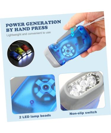 BESPORTBLE 3pcs Small Crank Flashlights Set - Hand Press Torch Lights for Emergencies and Camping | LED Powerful Light, Squeeze Power, Spring Bar Plastic - Buy Online on GoSupps.com