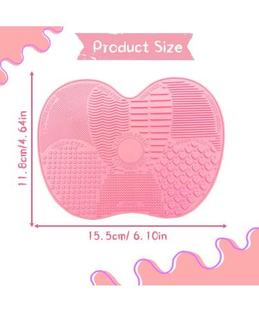 Makeup Brush Cleaning Mat Silicone Brush Cleaning Mat Makeup Brush Cleaning Pad with Suction Cups Small Makeup Brush Cleaning Tool for Makeup Brushes(Pink) - Buy Online on GoSupps.com