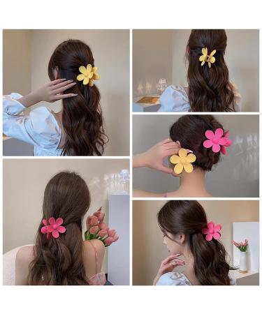 Flower Big Hair Claw Clips 6 PCS Set - Strong Hold Jaw Clamps for Thick Hair Women & Girls - Buy Online on GoSupps.com