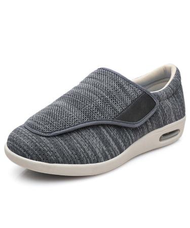 Men's Diabetic Shoes Extra Wide Width Non-Slip Lightweight Sneakers with Classic Air Cushion for Diabetic Edema Plantar Fasciitis Men 4.5/Women 5 Dark Grey a Men 4.5/Women 5