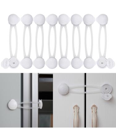 Universal child locking 8 pieces in white transparent securing of drawers cabinet toilet seat kitchen appliance refrigerator furniture universal bar baby safety cabinet baby closet lock