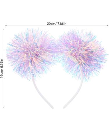 minkissy Foil Strips Pom Pom Headband Tinsel Pompom Ball Head Bopper Fluffy Ball Hair Loop Cosplay Hair Accessories for Christmass New Year Birthday Party Favors Purple - Buy Online on GoSupps.com