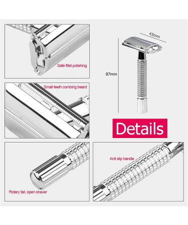 Buy 2 SUS Razors - Stainless Steel Straight Edge Shaving Knife with 10 Blades | Manual Barber Shaver for Precision Beard Cutting - International Shipping Available - Buy Online on GoSupps.com