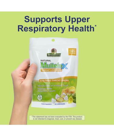 Nature's Answer Mullein X Respiratory Soothing Throat Lozenges 24 Count Alcohol Free Herbal Cough Support with Mullein Marshmallow English Ivy & Honey Non GMO Gluten Free - Buy Online on GoSupps.com