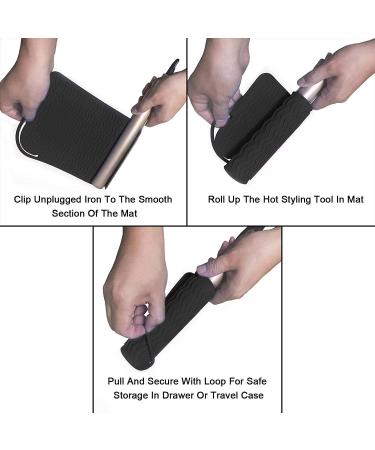 Black Silicone Heat Resistant Travel Mat | Anti-Heat Pad for Hair Straighteners & Curling Irons - Shop Internationally - Buy Online on GoSupps.com