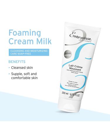 Embryolisse Foaming Cream-Milk Cleanser 200ml - Gentle Hydrating Facial Cleanser - Buy Online on GoSupps.com
