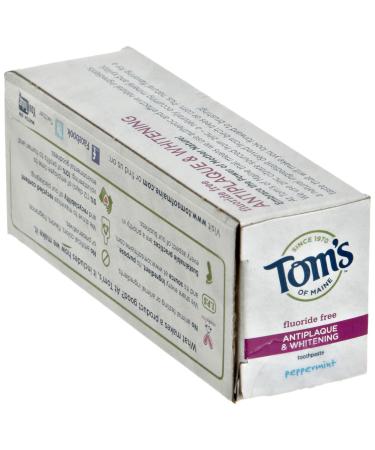 Tom's of Maine Fluoride-Free Antiplaque & Whitening Toothpaste - Peppermint 1oz - Buy Online on GoSupps.com