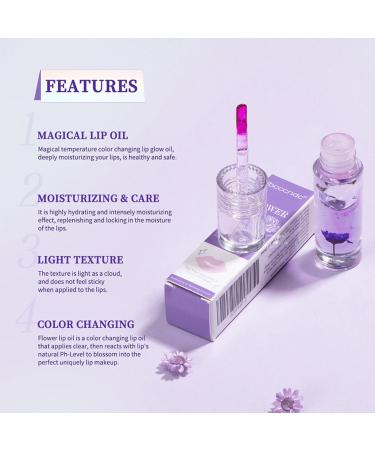 Color Changing Lip Gloss - 5 Color Flower Lip Oil for Hydration & Plumpness | Long Lasting Gloss for Women & Girls - Buy Online on GoSupps.com