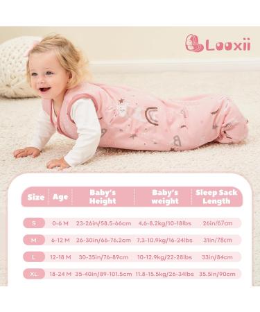 Looxii Baby Sleeping Bag 2.5 TOG 100% Cotton Soft Newborn Sleepsack - Pink 12-18 Months - Buy Online on GoSupps.com