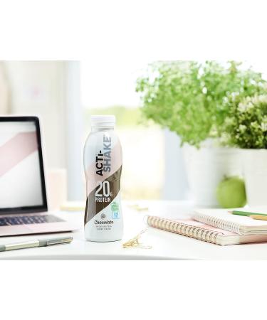 Acti-Shake Chocolate High Protein Dairy Drink 380g (Pack of 8) - 20g of Protein per bottle- Ready to Drink - Low Fat and No Added Sugars - 198 kcal - Multipack - Buy Online on GoSupps.com