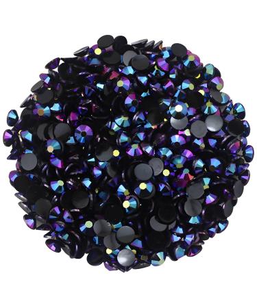 4500 Pcs SS12 3mm AB Flatback Rhinestones for Nails Art Crafts Glitter Round Shine Gems Crystals DIY Clothes Shoes (Black-Bottom Purple Red AB) SS12/3mm/4500 PCS Black-Bottom Purple Red AB