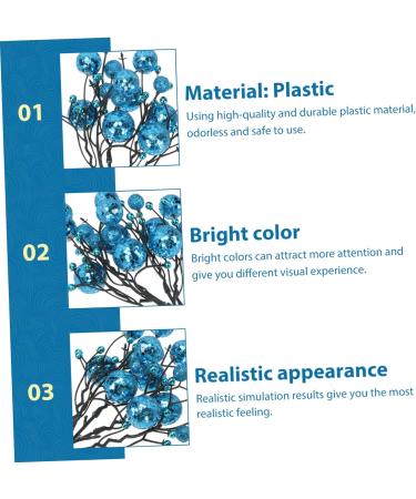 Zerodeko 6pcs Berry Bunch Cuttings Artificial Red Berry Stems Green Decor Wedding Decorations Artificial Berry Twig Stem Holly Berries for Crafts Ornament Plastic Christmas Plant Blue 30x10cm - Buy Online on GoSupps.com