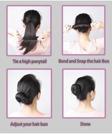3 Pcs Fast Bun Maker Set - Easy Snap Doughnut Styling for Girls and Women in Champagne - French Twist Hair Fold Wrap Snap Band - Special Hair Bun Maker for Quick and Stylish Buns - Buy Online on GoSupps.com