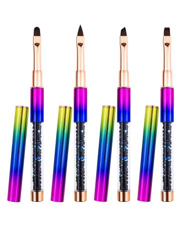 4 PACK Nail Art Clean Up Brushes Nail Polish Remover Brush Nail Pen Painting Tools Nail Remover Brush for Nail Art Design & Polish Mistake Cleaning