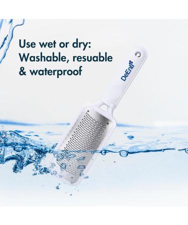 DeEnti Metal Foot Rasp - Professional Stainless Steel Callus Remover Lightweight Foot Scrubber for Salon-Quality Manicure & Pedicure - Buy Online on GoSupps.com