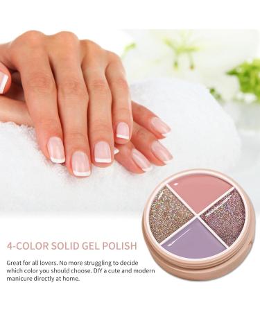 Solid Cream Gel Nail Polish 4 Colors Polish | Manicure Solid Nail Gel Palette Solid Gel Nail Polishing Soak Off Mud Tools UV Cured Easy to Carry/ - Buy Online on GoSupps.com