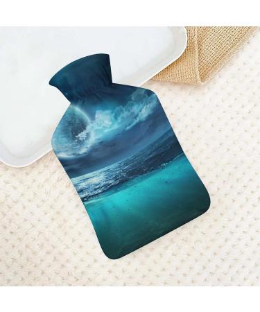 Hot Water Bottle with Lid - Moon Landscape Rubber Hot Water Bag for Pain Relief Cramps & Foot Warmer | Hot & Cold Therapy - Buy Online on GoSupps.com