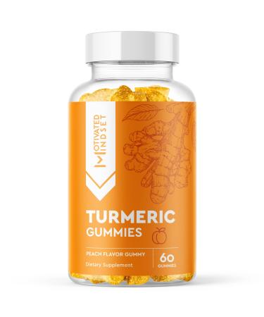Motivated Mindset Turmeric Gummies and Ginger Supplement for Adults with Curcumin Extract - Peach Flavor Chews for Men and Women