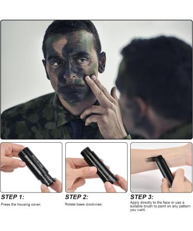 Aomig Black Face Paint Stick Eye Face Body Paint Stick Colors Tube Waterproof Face Paint For Sports Baseball Softball Football Athletes Halloween Game Cosplay Costume Party Makeup Stick - Buy Online on GoSupps.com