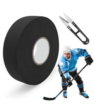 Ysooua racket tape 25m 25mm hockey racket tape slide handle spectrum sports tape ice hockey handle tape thumb tape with scissors for badminton handle golf club tennis racket black