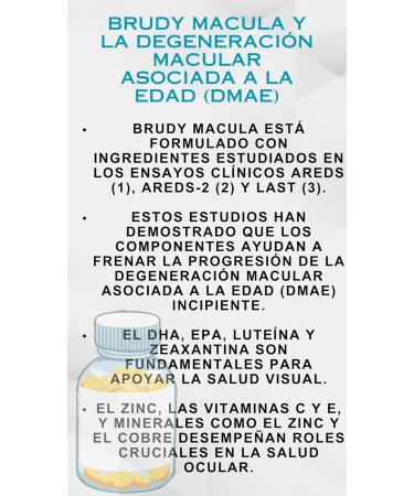BRUDY LAB Brudy Macula - Acides gras Omega 3 DHA EPA DPA Lut ine et min raux - R duit le stress oxydatif dans la d g n rescence maculaire li e l' ge (DMLA) - 60 g lules - Buy Online on GoSupps.com