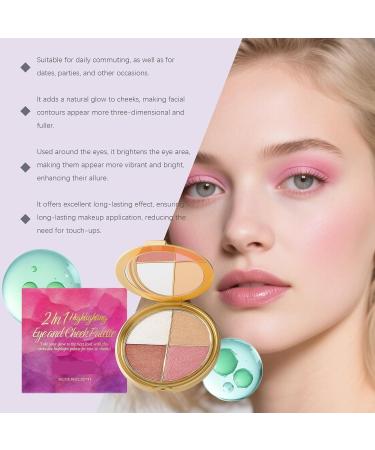 Palette de Fards Paupi res et Blush Scintillants 3 en 1 (surligneur/fard Paupi res/blush) Facile Utiliser Longue Dur e Am liore la Pr cision Du Maquillage(2pcs) - Buy Online on GoSupps.com