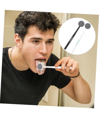 Partykindom Tongue Cleaning Brush - 2 Pack | Plastic Oral Hygiene Tools for Effective Mouth Care | 18.5x3.5cm - Buy Online on GoSupps.com