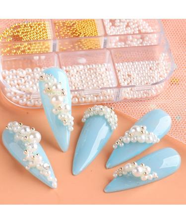 Bumdenuu 3Boxes Nail Art 3D Pearl Rhinestones Beads Mixed Charms Manicure Tips Accessories for Women Art Decorations - Buy Online on GoSupps.com