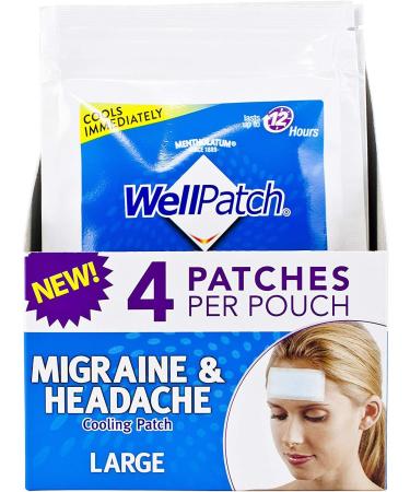 6 Packs of WellPatch Cooling Headache Pads for Migraine Relief - 4 Large Patches, 4.3 x 2 Inches - Buy Online on GoSupps.com