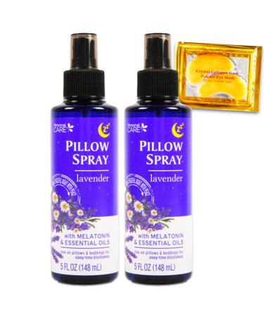 Lavender Pillow Spray for Aromatherapy- Bundle with 2 Lavender Bottles with Essential Oils Plus Eye Mask | Essential Oil Pillow Spray