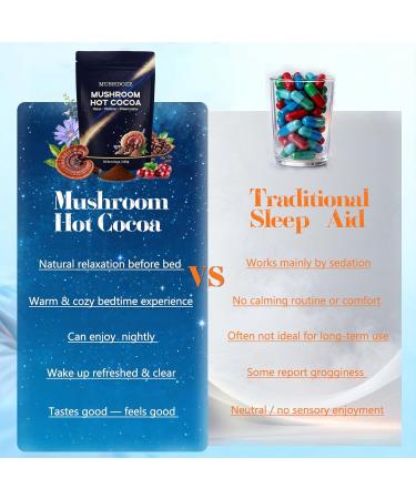 Mushdoze Mushroom Hot Cocoa Melatonin Sleep Support Cocoa Natural Nighttime Hot Chocolate for Adults with Glycine L-Theanine Reishi Mushroom Sleep Support Mushroom Coffee 30 Servings 330g - Buy Online on GoSupps.com