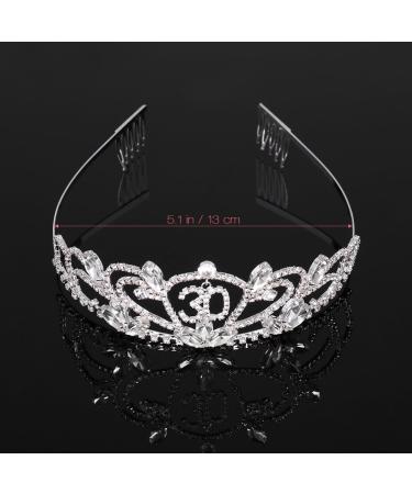 FRCOLOR 30th Birthday Tiara Bling Rhinestone Tiara 30th Birthday Crown for Hair Decoration - Buy Online on GoSupps.com