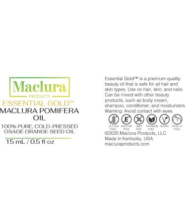 Buy 100% Pure Maclura Pomifera Essential Gold Oil | Cold Pressed Osage Orange Seed Oil | 15 ml - International Shipping Available - Buy Online on GoSupps.com