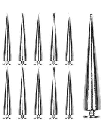 30PCS 40MM Spike and Studs Silver Cone Spikes Punk Bullet Large Leather Rivets Screwback Studs Screw on Cone for DIY Craft Clothing