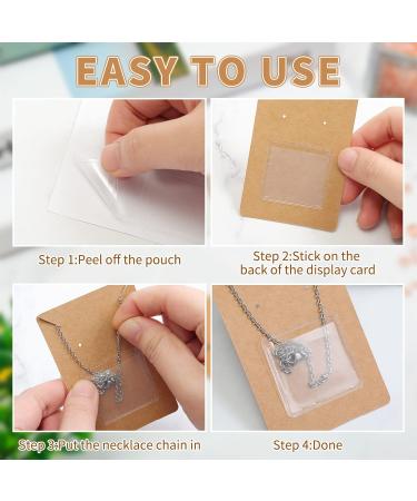 360 Pieces Necklace Chain Adhesive Pouch - Clear Plastic Jewelry Bags for Necklace Display Cards - Ideal for Selling and Packaging Necklaces - Buy Online on GoSupps.com