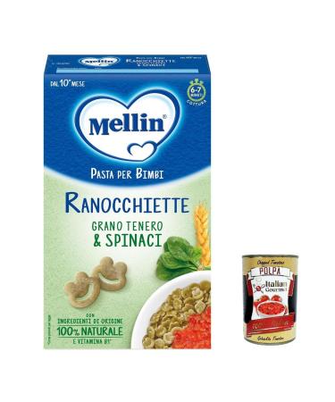 Italian Gourmet E.R. Mellin Soft Wheat Ranocchiette with Spinach and Soft Wheat Semolina Pasta and Vitamin B1 280 g + Italian Gourmet Pulp 400 g