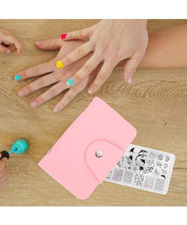 Lurrose Nail Stamping Plate Holder - Rectangular Manicure Organizer & Template Case - Pink Wallet for Nail Art - Buy Online on GoSupps.com