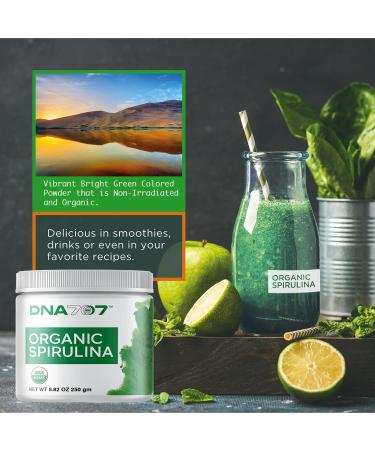 Premium Organic Spirulina Powder - 250g (8.82 oz) | Non-GMO Blue Green Algae | 83 Servings | Raw & Vegan - Buy Online on GoSupps.com