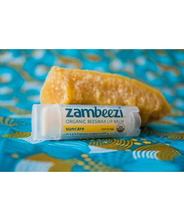 Case of Beeswax Lip Balm by ZAMBEEZI - Suncare 24-Tube Carton - Crafted with USDA Organic Fair Trade Lip Refreshing Ingredients from Zambia Africa - Buy Online on GoSupps.com