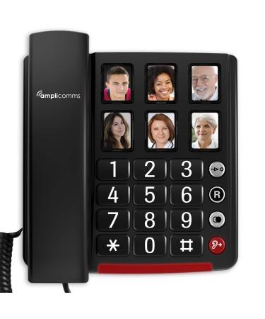 Amplicomms BigTel 40 Plus Corded Big Button Phone for Elderly - Loud Phones for Hard of Hearing - Hearing Aid Compatible Phones - Large Number Telephone