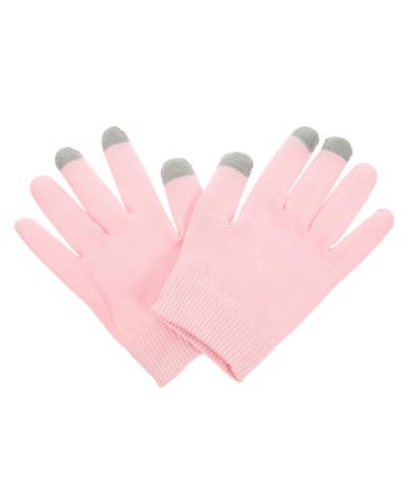 1 Pair gel pink gloves hand lotion gloves hand caring gloves for women gloves for dry hand overnight spa gloves hand moisturizer gloves cotton moisturizing casual socks 21x14cm Pink