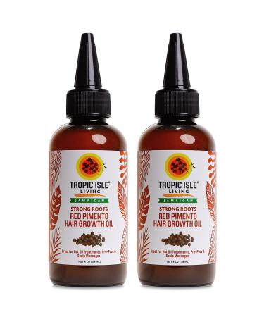 Strong Roots Red Pimento Hair Growth Oil 4 Oz (pack of 2) by Tropic Isle Living