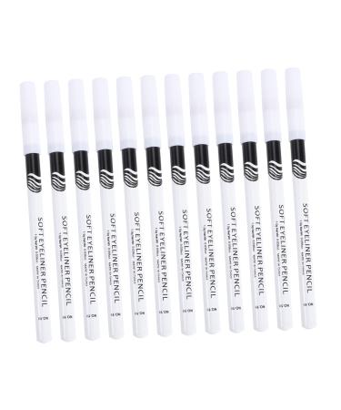 Healvian 12pcs Eyeliner Pencil Smudge Resistant Eyeliner Liquid Eyeshadow Makeup Eye Pencil Wooden Pole
