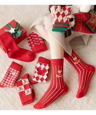 Chinese New Year Women's Red Embroidered Cotton Socks | Zodiac Socks 2022 Gift | Size 34-39 Red-b - Buy Online on GoSupps.com