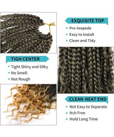 Ainimiu 18 Inch Goddess Box Braids Crochet Hair Bohomian Crochet Box Braids Curly Ends 8 Pack Crochet Braids Synthetic Braiding Hair Extension Black 18 Inch(Pack of 8) T27# - Buy Online on GoSupps.com