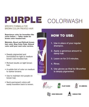 Shop Celeb Luxury Purple Hair Color Shampoo for Brunettes | Vegan Semi-Permanent Color & Bondfix Rebuilder - International Shipping Available - Buy Online on GoSupps.com
