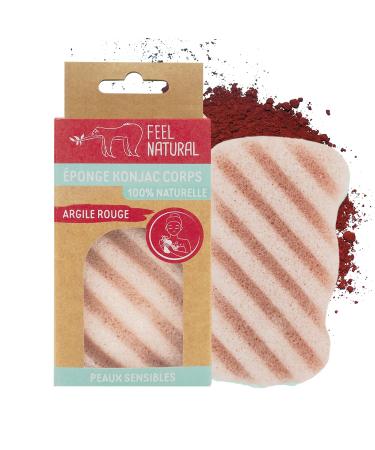 Feel Natural Konjac Sponge for Body Clay Red - Buy Online on GoSupps.com