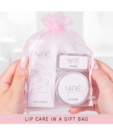 Nir Beauty Lip Care Set - Strawberry Lip Scrub Exfoliator Natural Lip Balm Pro Lip Brush with Gift Bag and Guide Pink - Lip Care Kit - Buy Online on GoSupps.com