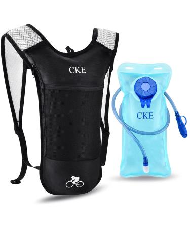 CKE Hydration Backpack Hydration Pack Water Backpack with 2L(70-Ounce) Hydration Bladder for Men Women Kids for Running Hiking Biking Climbing Gray-Black